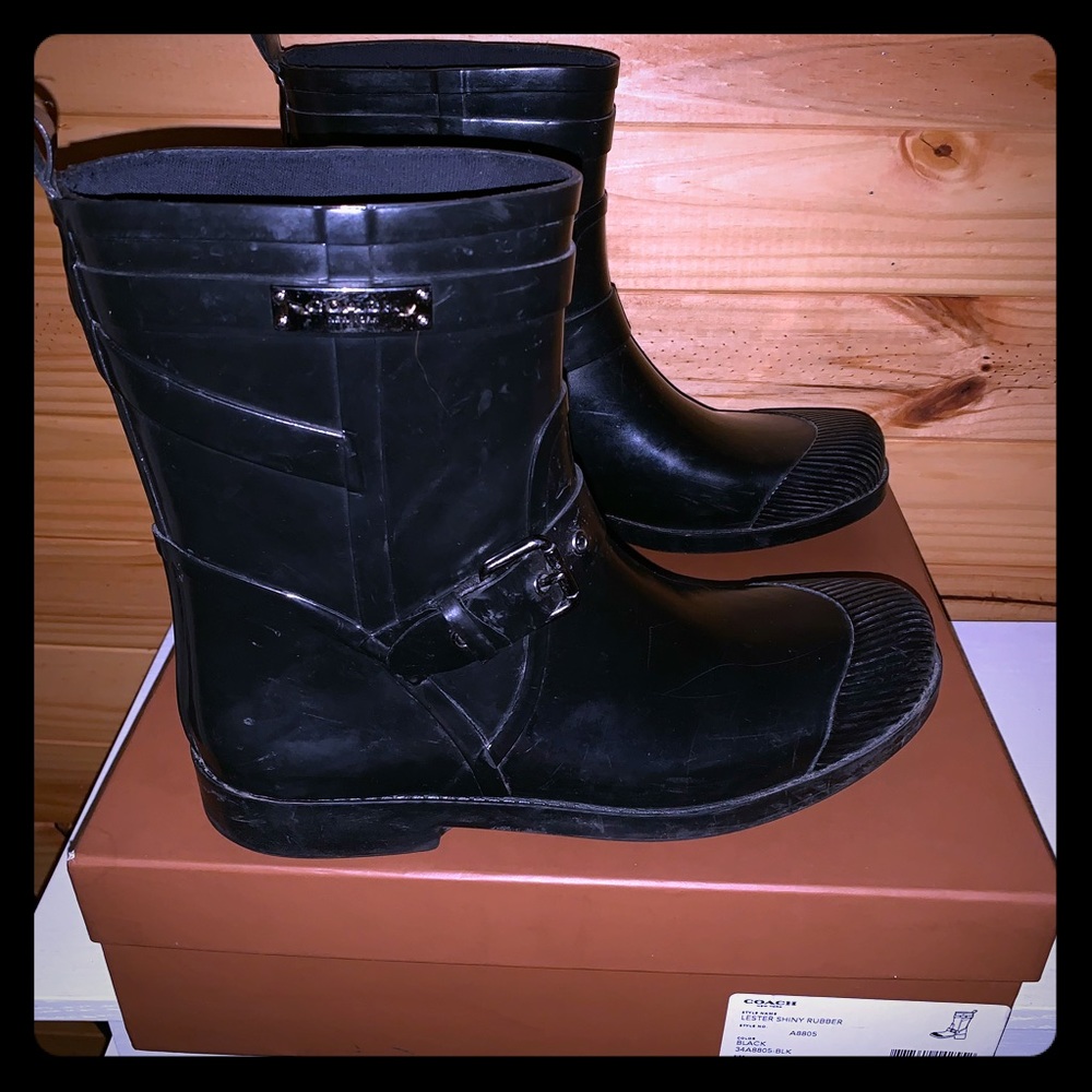 SZ 10 Coach Lester Rainboots GUC